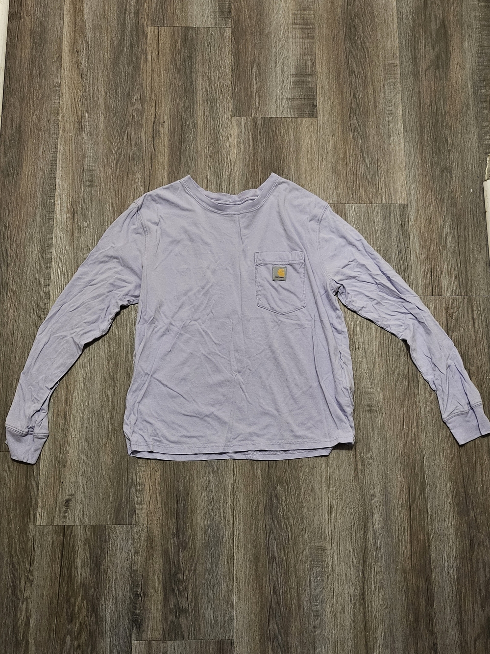 Carhartt Light Lavender Pocket Tee with Yellow Logo Patch